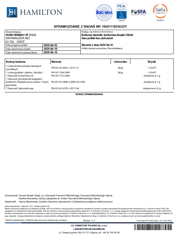 Kurkuma ekstrakt Nova Sol, krople 30 ml