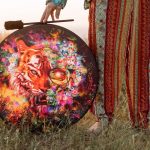 BĘBEN SZAMAŃSKI wegański tradycyjny Tygrys - 50 cm + pałka +pokrowiec Nowość ! (Kopia)