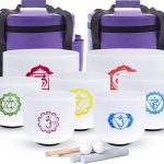 Zestaw kryształowych mis dźwiękowych z symbolem czakry 432 Hz. 7 szt. + 2x torby Gratis! Nowość !