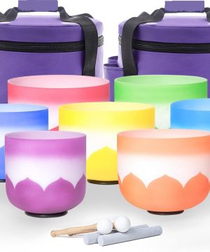 Misy kryształowe dźwiękowe kolorowe lotosowe czakry 432 Hz. Zestaw 7 szt. + 2x torby Gratis! Nowość !