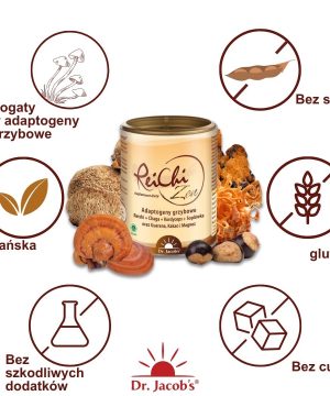 ReiChi Zen - Adaptogeny Grzybowe Reishi + Soplówka jeżowata + Kordyceps + Chaga + Guarana + kakao
